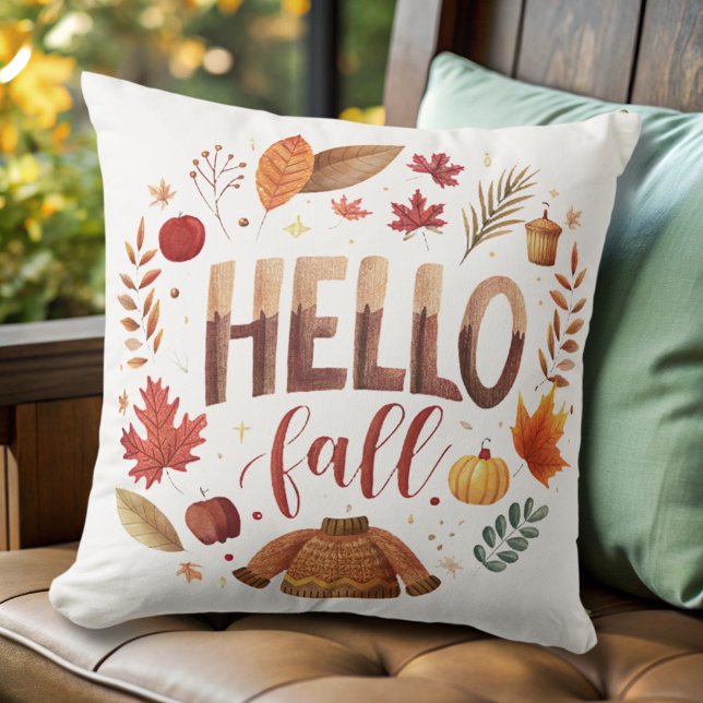 fall pumpkin autumn orange watercolor  cushion (Creator Uploaded)