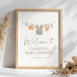 Fall Pumpkin Baby Clothes Baby Shower Welcome Sign