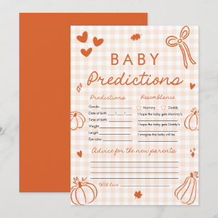 Fall Pumpkin Baby Prediction Baby Shower Game Invitation