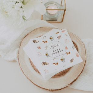 Fall Pumpkin Baby Shower Autumn Leaves  Napkin