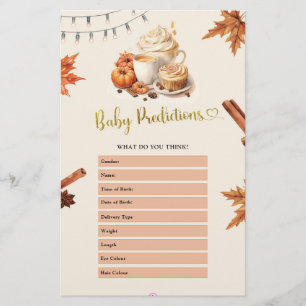 Fall Pumpkin Baby Shower Baby Predictions Games