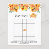 Fall pumpkin baby shower bingo game