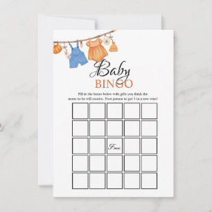 Fall Pumpkin Baby shower bingo Game Card