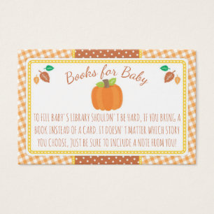 Fall Pumpkin Baby Shower Book Request Card