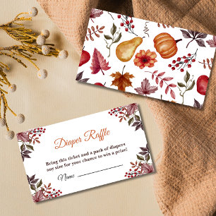 Fall Pumpkin Baby Shower Diaper Raffle Enclosure Card