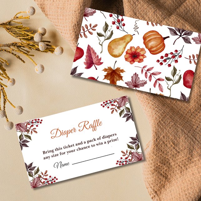 Fall Pumpkin Baby Shower Diaper Raffle  Enclosure Card (Creator Uploaded)