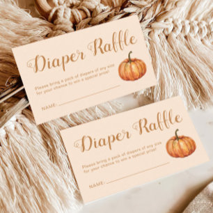 Fall Pumpkin Baby Shower Diaper Raffle Enclosure Card