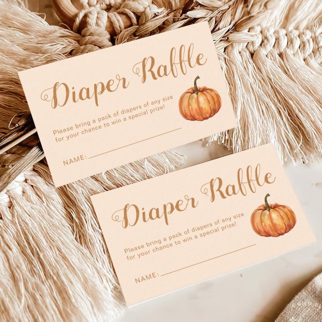 Fall Pumpkin Baby Shower Diaper Raffle Enclosure Card (Creator Uploaded)