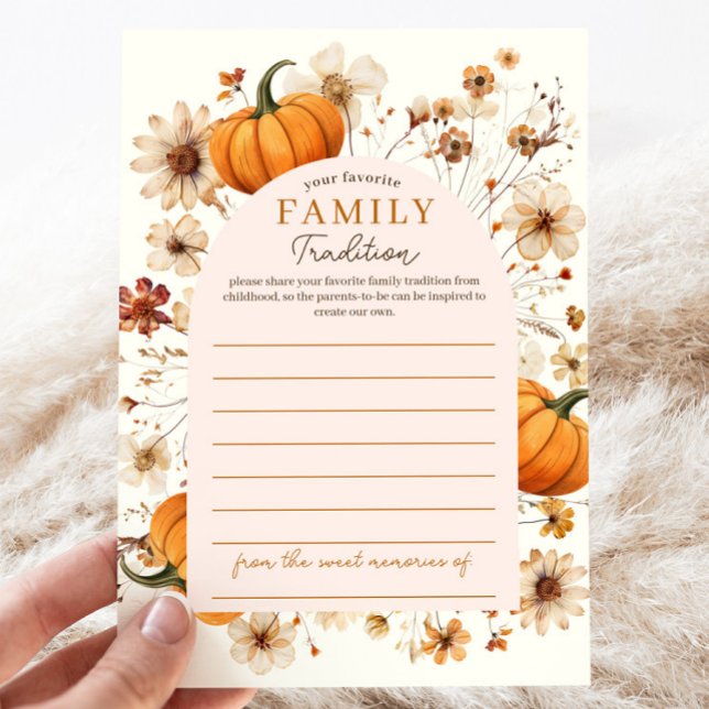 Fall Pumpkin Baby Shower Family Traditions Card (Fall Pumpkin Baby Shower Family Traditions Card)