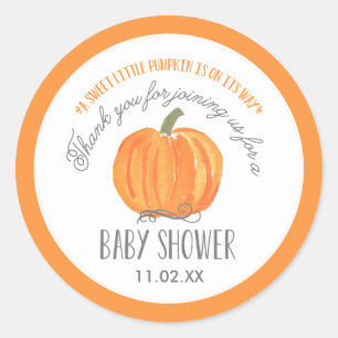 Fall Pumpkin   Baby Shower Favour Label Stickers