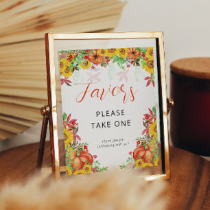 Fall Pumpkin Baby Shower Favours Sign