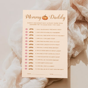 Fall Pumpkin Baby Shower Guess Who Mommy or Daddy 