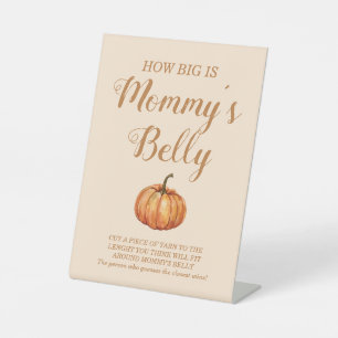 Fall Pumpkin Baby Shower How Big is Her Belly Pedestal Sign