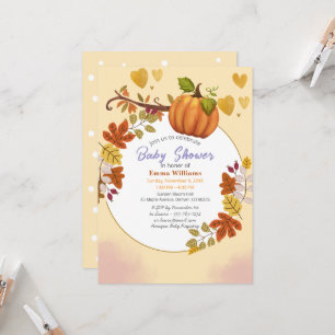 Fall Pumpkin Baby Shower Invitation