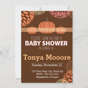 Fall Pumpkin Baby Shower Invitation