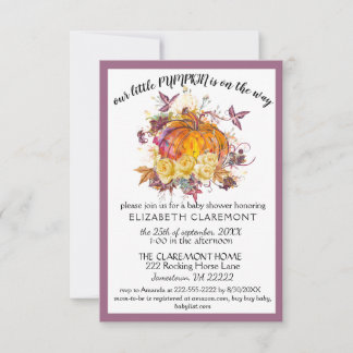 Fall Pumpkin Baby Shower Invitation