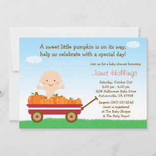 Fall Pumpkin Baby Shower Invitation
