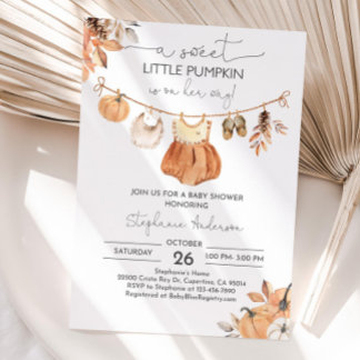 Fall Pumpkin Baby shower Invitation Editable Baby 