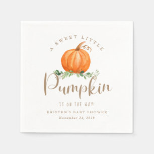 Fall Pumpkin Baby Shower Napkin