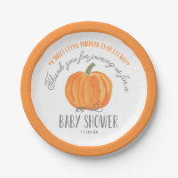 Fall Pumpkin | Baby Shower Paper Plate