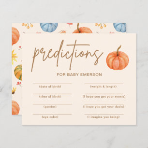 Fall Pumpkin Baby Shower predictions Game