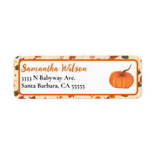 Fall Pumpkin Baby Shower Return Address Label
