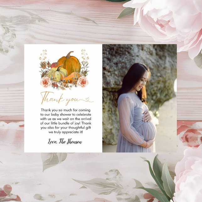 Fall pumpkin baby shower  thank you card (Creator Uploaded)