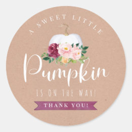 Fall Pumpkin Baby Shower Thank You Sticker