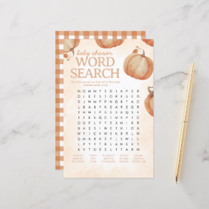 Fall Pumpkin Baby Shower Word Search Game