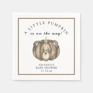 Fall pumpkin bear Baby shower Napkin