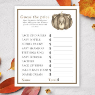Fall pumpkin bear - Guess the price! Game