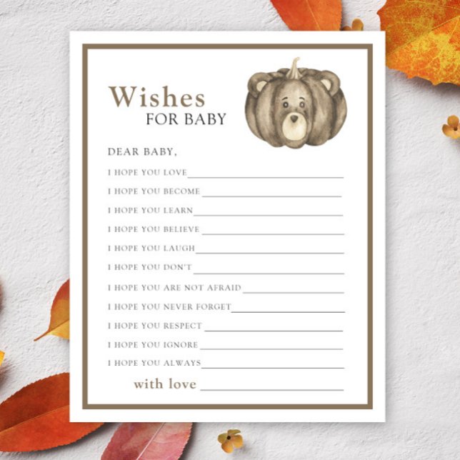 Fall Pumpkin Bear - Party game | wishes for baby (Creator Uploaded)