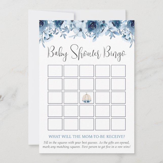 Fall Pumpkin Bingo Guess Who Baby Shower Games Invitation (Front)