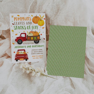 Fall Pumpkin Birthday Invitation Boy