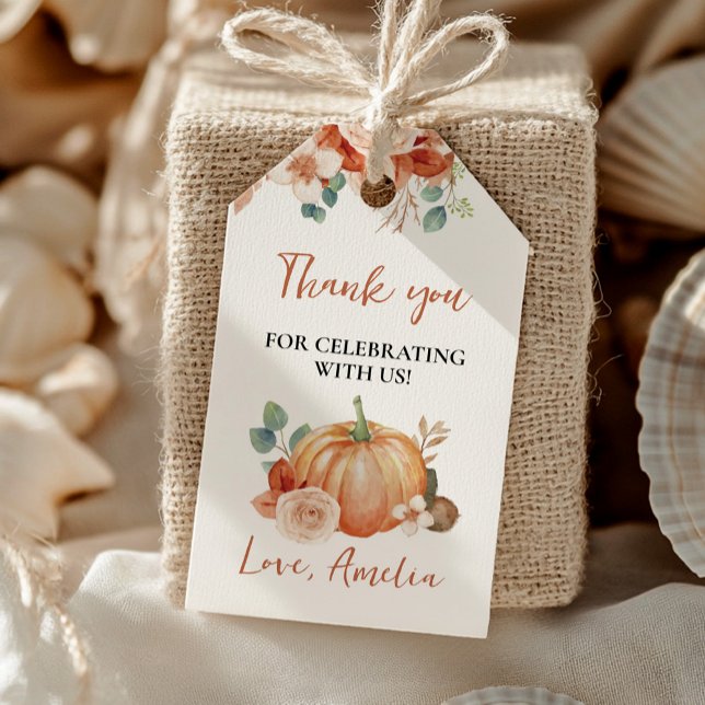 Fall Pumpkin Birthday Party Thank You Tag (Creator Uploaded)
