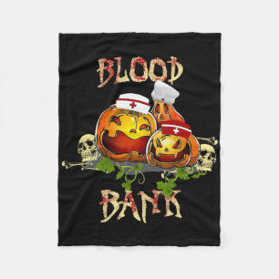 Fall Pumpkin Blood Nk Halloween Lab Scientist Medi Fleece Blanket