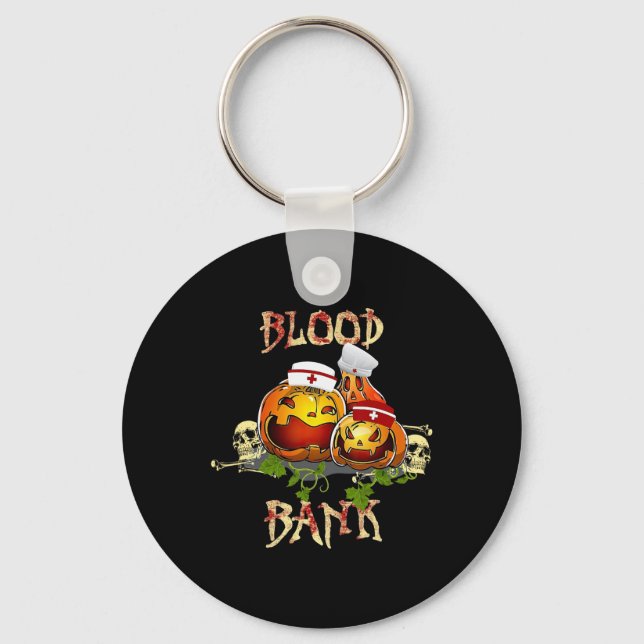 Fall Pumpkin Blood Nk Halloween Lab Scientist Medi Key Ring (Front)