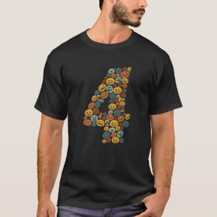 Fall Pumpkin Boo Halloween 4th Birthday Outfit Gir T-Shirt