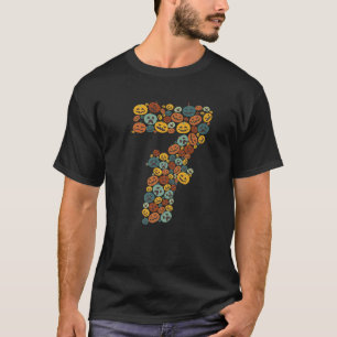 Fall Pumpkin Boo Halloween 7th Birthday Outfit Gir T-Shirt