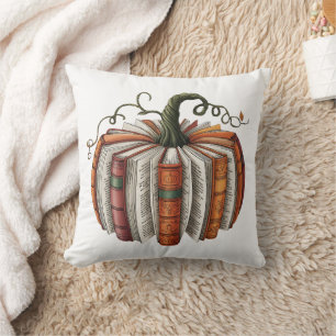 Fall Pumpkin Book Lover Booktok Halloween Cushion
