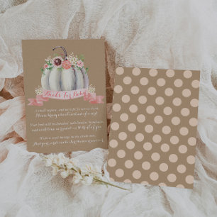 Fall Pumpkin Book Request Card, Books For Baby Enclosure Card