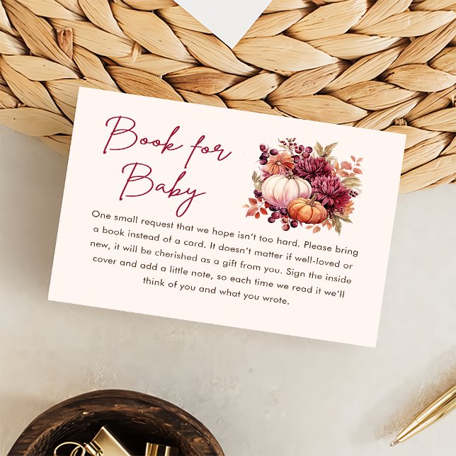 Fall Pumpkin Books for Baby Baby Shower Enclosure Card (Creator Uploaded)