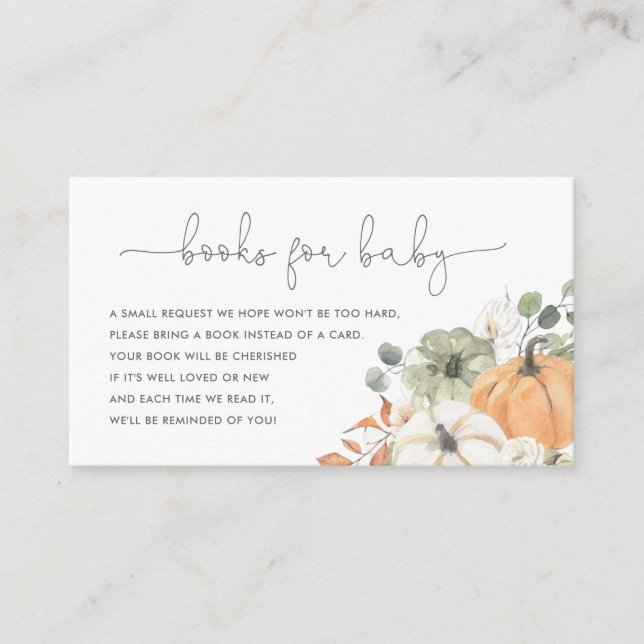 Fall Pumpkin Books For Baby Enclosure Card (Front)