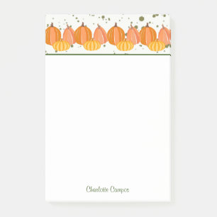 Fall Pumpkin Border Personalised  Post-it Notes