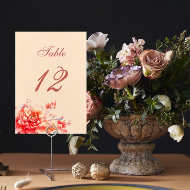 Fall Pumpkin Botanical Wedding  Table Number (Creator Uploaded)