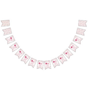 Fall Pumpkin Bow Pink Flowers Arch Birthday Bunting