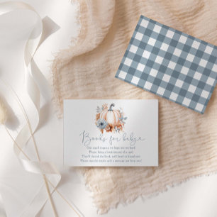 Fall Pumpkin Boy Baby Shower Books For Baby  Enclosure Card