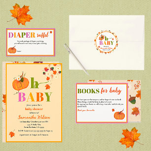Fall Pumpkin Boy Baby Shower Invitation