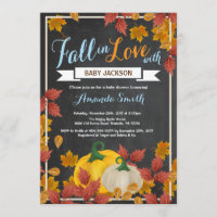 Fall Pumpkin Boy Baby Shower invitation Chalkboard