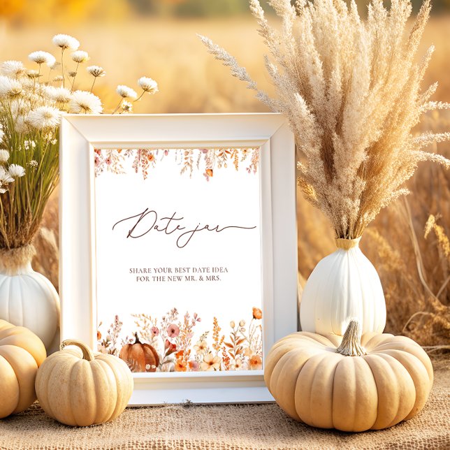 Fall Pumpkin Bridal Date Night Ideas Date Jar Poster (Creator Uploaded)